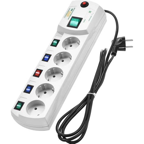 Сетевой фильтр MOST-ERG 2м, 4 розетки c/з + 1 б/з, общий выключатель ...