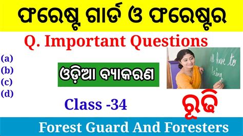 ରଢ l Odia Grammar Questions For Forest Guard l Odia Grammar MCQ