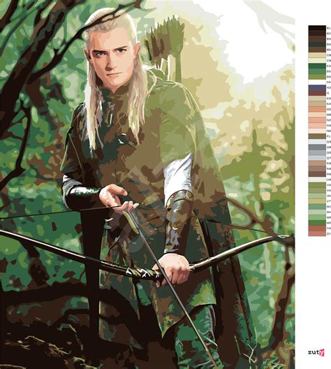 Zuty Legolas V Lese Pán Prstenů 40×50 Cm Bez Rámu A Bez Vypnutí