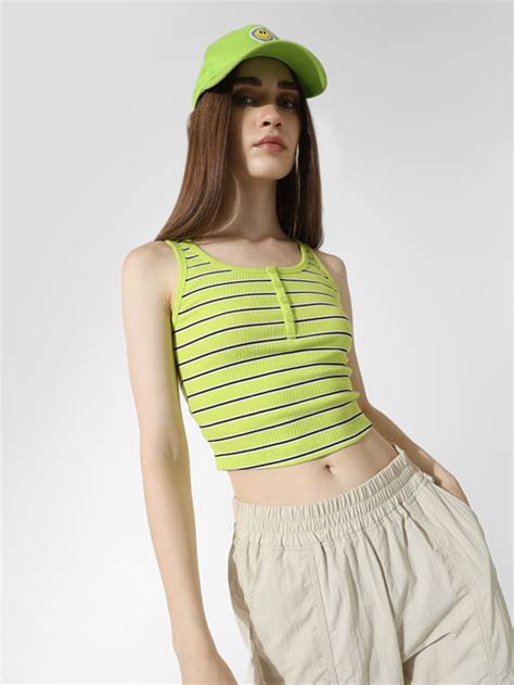 Green Striped Tank Top