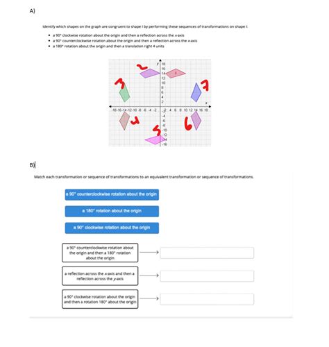 Solved A Identify Which Shapes On The Graph Are Congruent Chegg