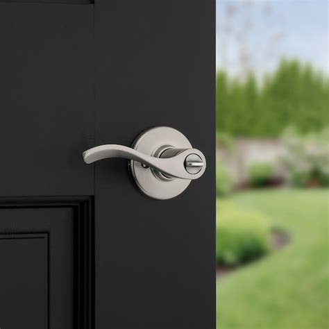 Kwikset Balboa Satin Nickel Exterior Keyed Entry Door Handle With Smartkey 94050 673 At