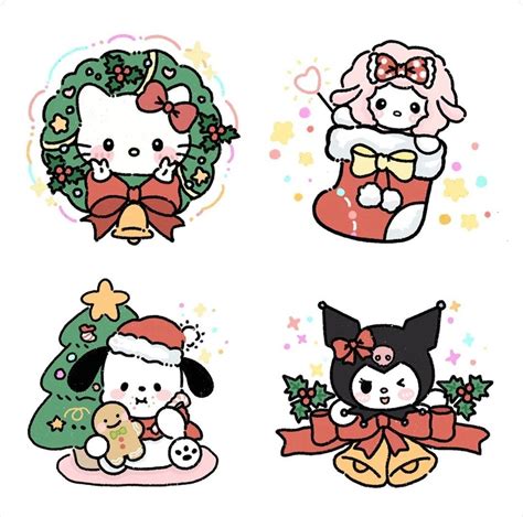 Sanrio Characters 💗 Pegatinas Bonitas Pegatinas Kawaii Mery Crismas