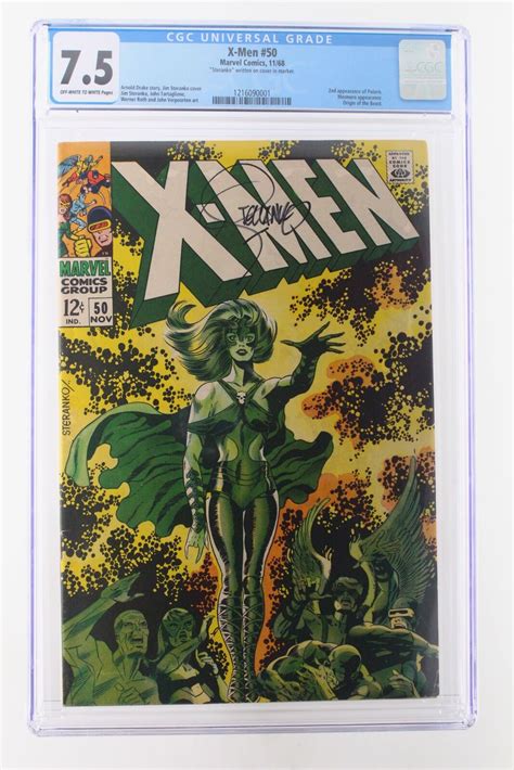 X Men 50 Marvel Comics 1968 CGC 7 5 2nd App Of Polaris Signed Jim