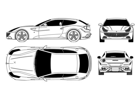 Luxuries Ferrari Cars Elevation Cad Blocks Details Dwg File Cadbull