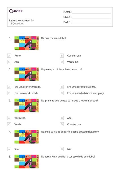 Mais De Planilhas Leitura No Quizizz Gratuito E Imprim Vel