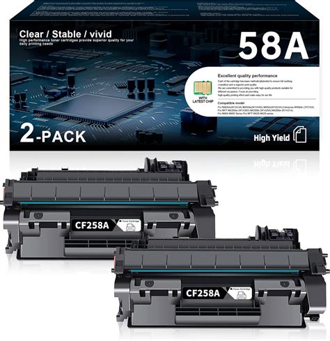 HP 58A / 58X Original LaserJet Toner Cartridge w/ JetIntelligence — Complete 4-Color CMYK Set, Dual-Pack Contract Box (1PK) (CF258-CMYK-SET-2PK-1PK)