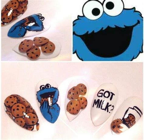 Cookie Monster Nails Ig Queenofnails Cookie Monster Nails Hand