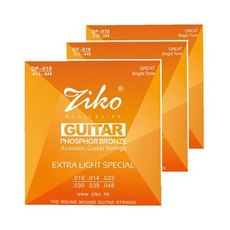 Ziko Dn 010 Phosphorous Bronze Extra Light Acoustic Guitar Strings Set