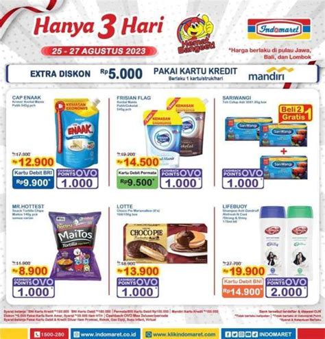 Harga Promo JSM Indomaret Hari Ini Sabtu 26 Agustus 2023 Belanja Hemat