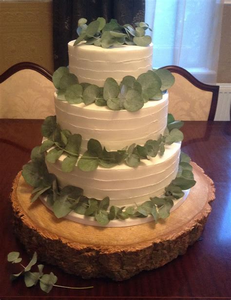 Rustic Wedding Cake Eucalyptus Leaves From Cakes By Nicky