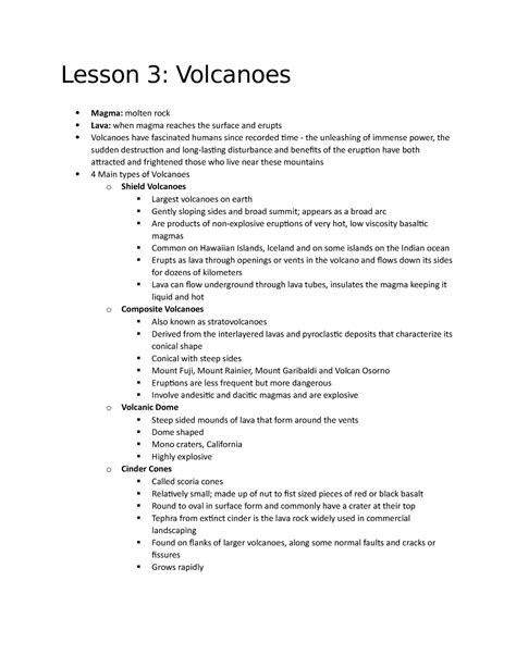 Lesson 2 Earthquakes Lecture Notes From 2016 Lesson 3 Volcanoes