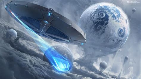 Cloud Planet Sviatoslav Gerasimchuk Spaceship Art Alien Concept