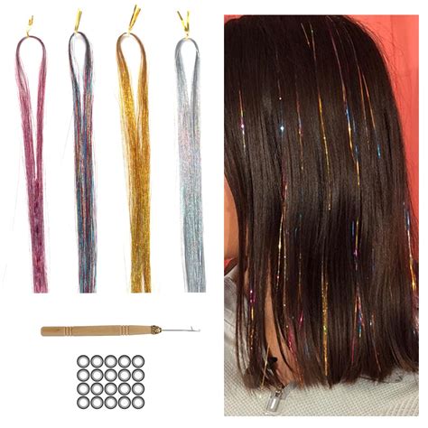 Glitzer Haarstr Hnen Cm Lametta F R Haare Glitter Hair