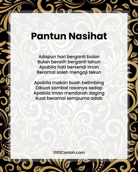 Bergambar Contoh Pantun Nasihat Kerat Islamik Contoh