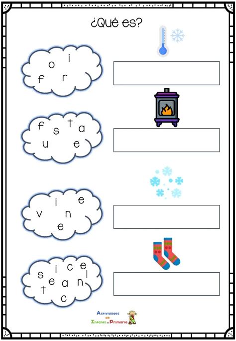 Lectoescritura Letras Desordenadas Con Vocabulario De Invierno Artofit