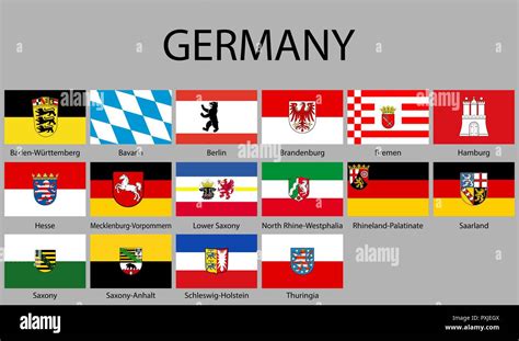 all Flags states of Germany. Vector illustraion Stock Vector Image ...