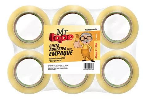 Cinta Adhesiva Empaque Transparente Mr Tape 48mmx150m Pack 6