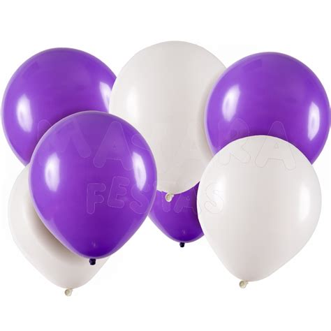 Bal O Bexiga Polegadas Sortido Branco E Roxo Bal Es Shopee Brasil