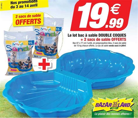 Promo Let Lot Bac Sable Double Coques Chez Bazarland Icatalogue Fr