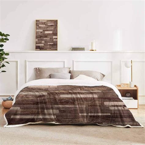 YUAZHOQI Wooden Plush Blanket Fleece Blanket Wall Floor Textured Planks