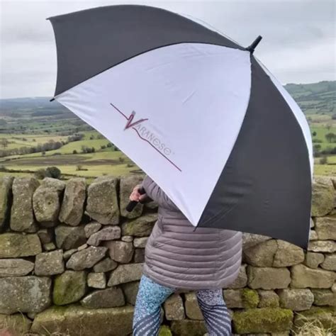 Custom Printed Branded Promotional Umbrellas Black White