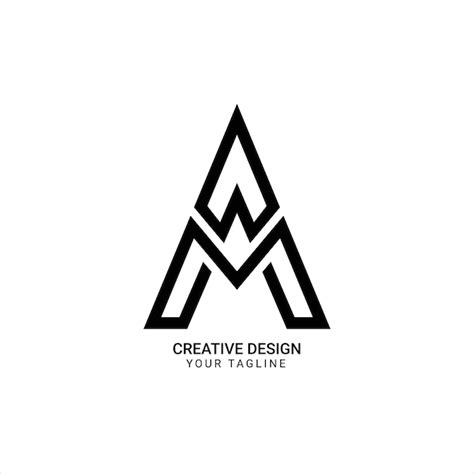 Creative Am Ou Ma Lettre Triangle Forme Dessin Au Trait Monogramme