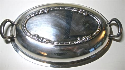 Vintage Silver Plated Oval Serving Dish With Lid And Handles Etsy