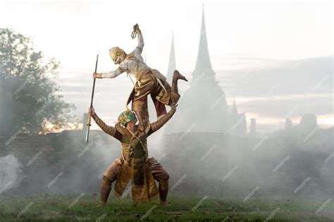 Premium Photo Khon Is A Classical Thai Dance In A Mask In Ramayana