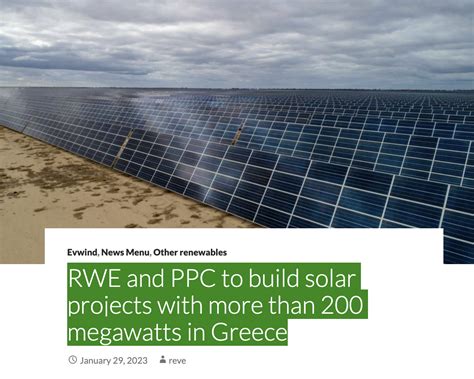 Rwe And Ppc To Build Solar Projects With More Than 200 Megawatts In