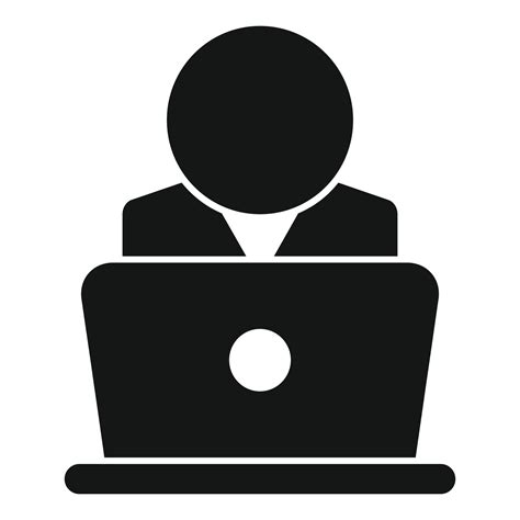 Laptop manager icon simple vector. Human work 21411474 Vector Art at ...