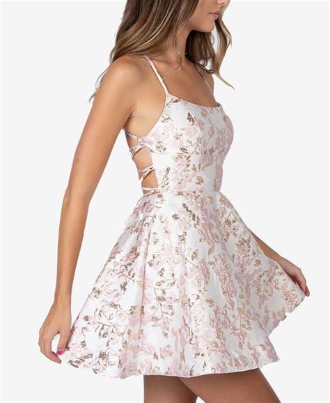 B Darlin Juniors Lace Up A Line Dress Macys Homecoming Dresses