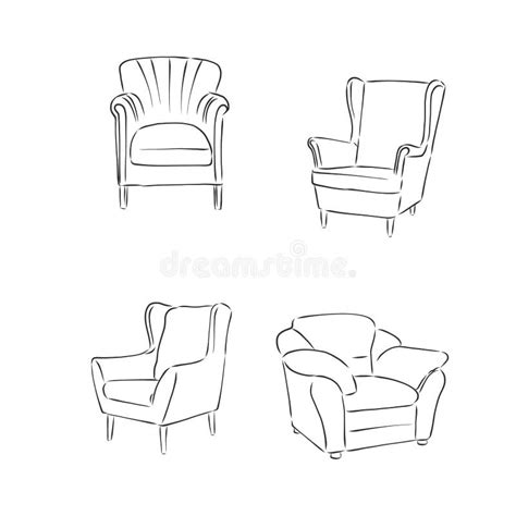 Armchair Hand Drawn Outline Doodle Icon Soft Armchair With Cushion