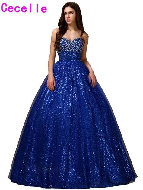 Buy Royal Blue Long Ball Gown Princess Prom Desses