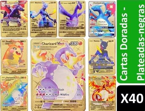 Lote 40 Cartas Pokémon Metalicas V Vmax Gx envio Gratis Cuotas sin