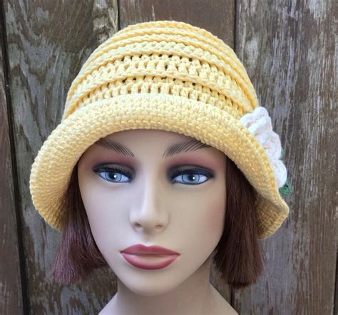 Cotton Sun Hat With Flower Brimmed Hat Summer Hat Spring Etsy