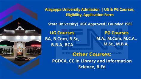 Alagappa University Admission 2024 UG PG Courses Last Date