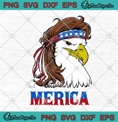 Bald Eagle Mullet 4th Of July Merica American Flag Funny SVG PNG EPS