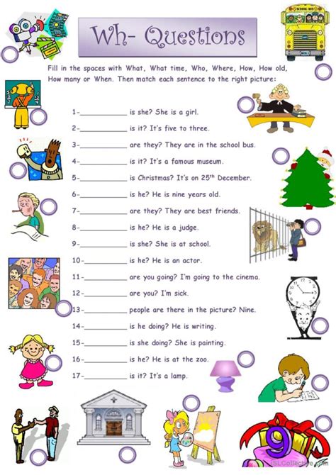 Wh Questions English ESL Worksheets Pdf Doc