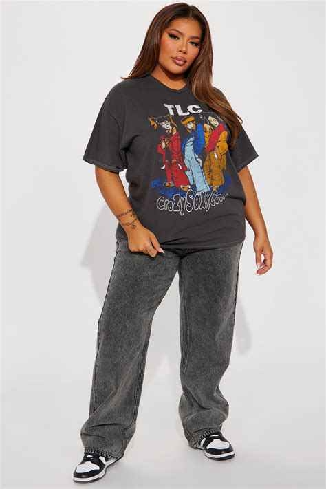 Tlc Cartoon Graphic Tee Charcoal Fashion Nova