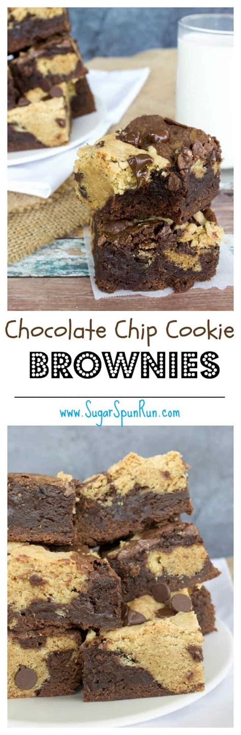 Chocolate Chip Cookie Brownie Bars Sugar Spun Run