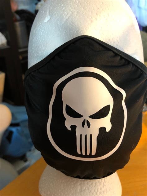 Punisher Face Mask Rave Fashion Cosplay Etsy