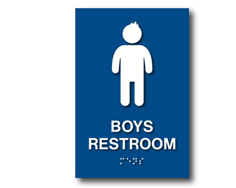 Braille Boy’s Restroom Sign – 9″h x 6″w – Harvey Signs Inc