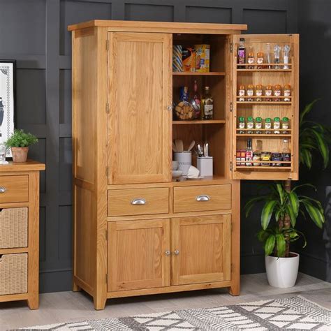 Cheshire Oak Large Kitchen Larder Pantry Cupboard The Furniture Market