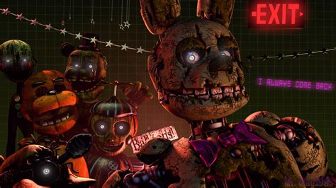 [sfm Fnaf Poster] Springtrap And The Phantom Gang By Mrclay1983 On