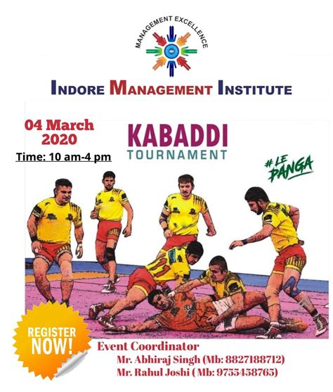 Kabaddi Tournament @ IMI | College management, Mentorship program ...