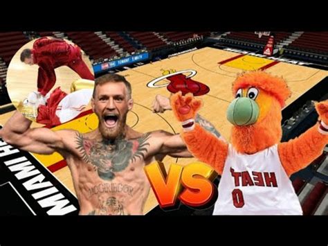 Connor Mcgregor Knocks Out Miami Heat Mascot During Halftime Of Game