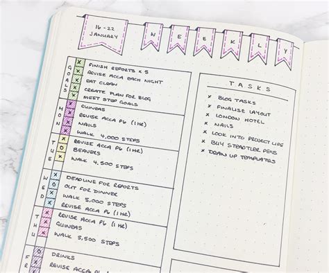 Printable Bullet Journal Layout Template Printable Online