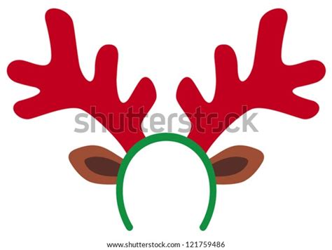 Funny Christmas Reindeer Horns Stock Vector (Royalty Free) 121759486 | Shutterstock