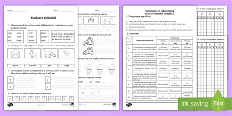 Clasa I CLR Unitatea V p v grupul ci Fișă de evaluare cu